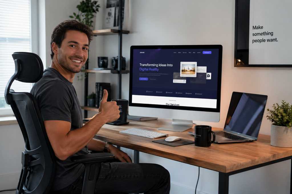 A web designer proud of his website