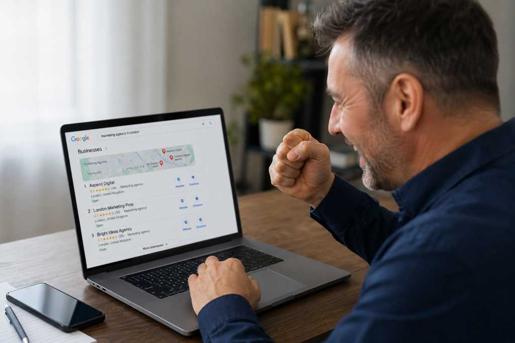Business shows up on Google