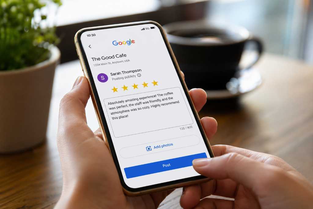 Customer giving a review