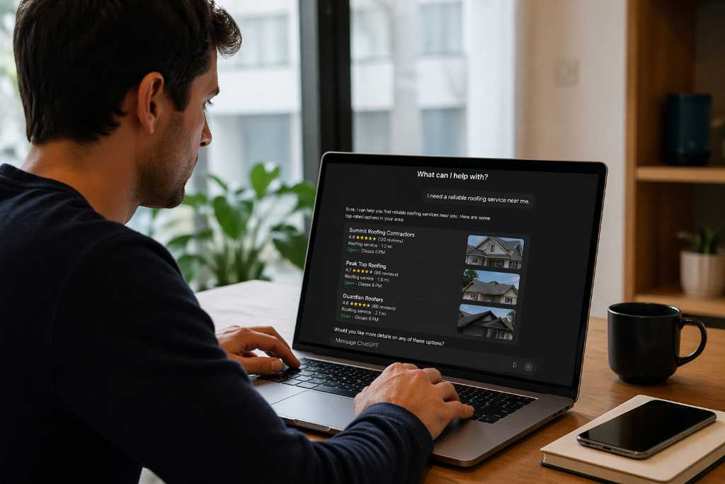 Guy searching using AI