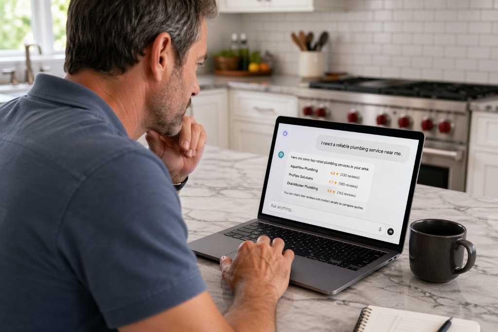 Searching for a Plumbing Service using AI