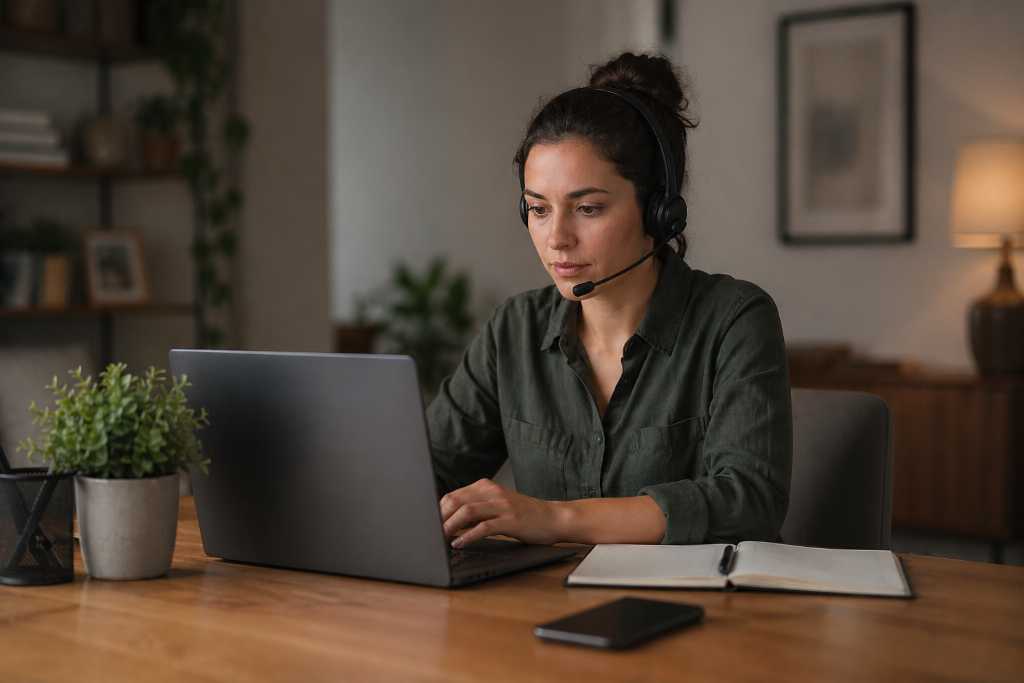 Woman Focusing on work